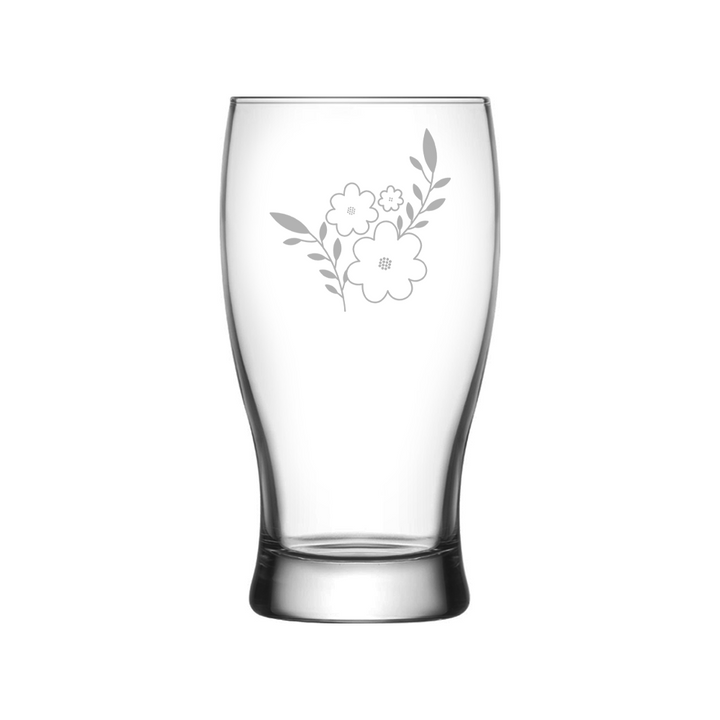 Verre gravé - Trio de fleurs