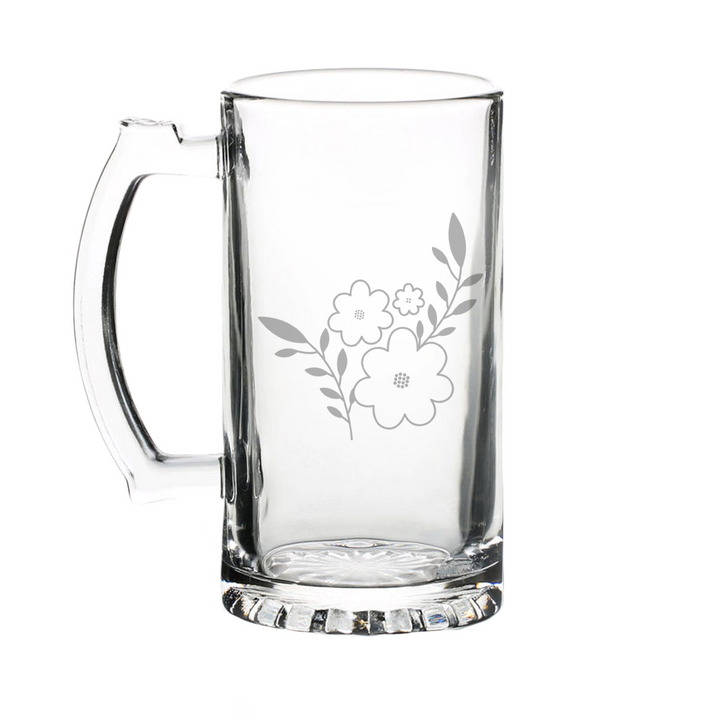 Verre gravé - Trio de fleurs