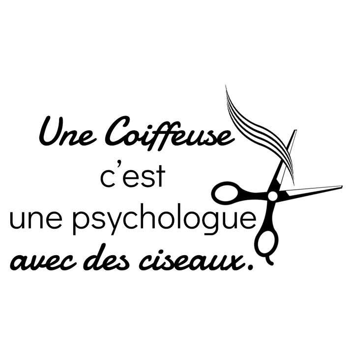 Verre gravé - Une coiffeuse c'est une psychologue avec des ciseaux