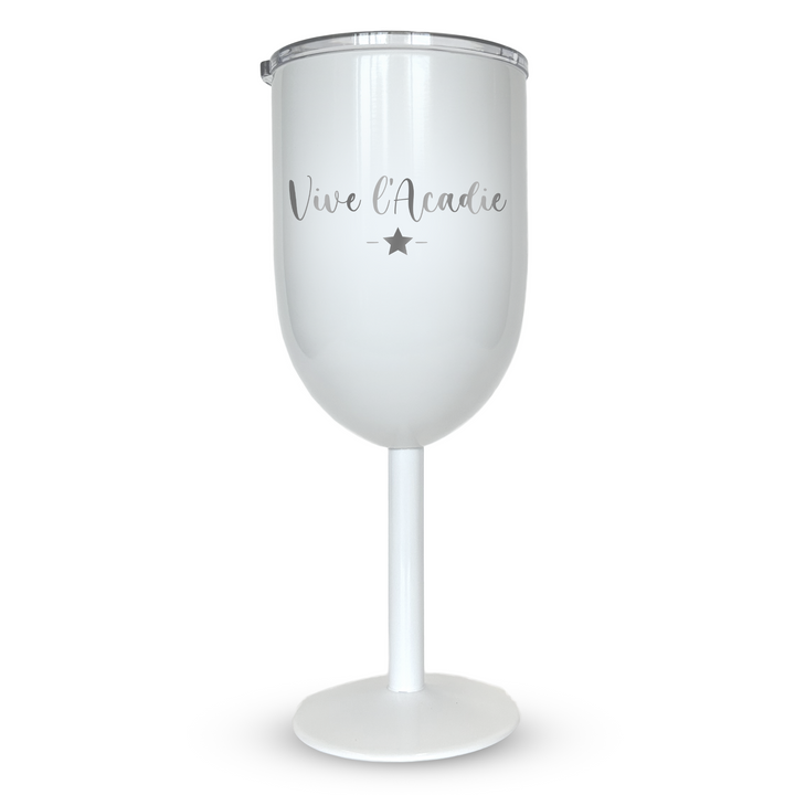 Verre gravé - Vive l'Acadie