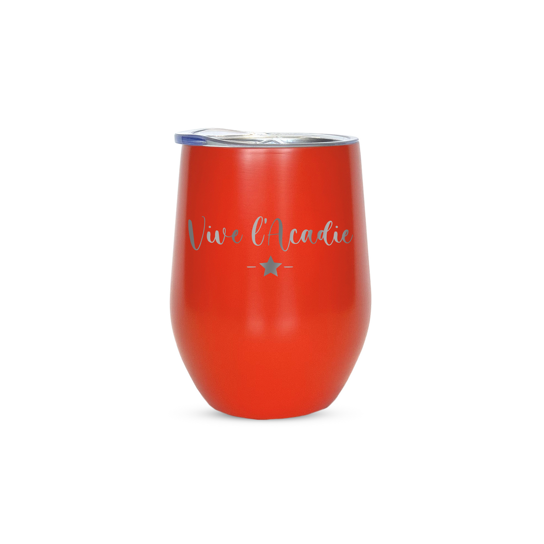 Verre gravé - Vive l'Acadie