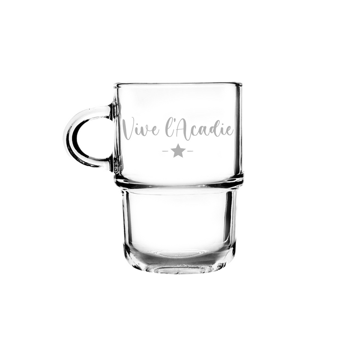 Verre gravé - Vive l'Acadie