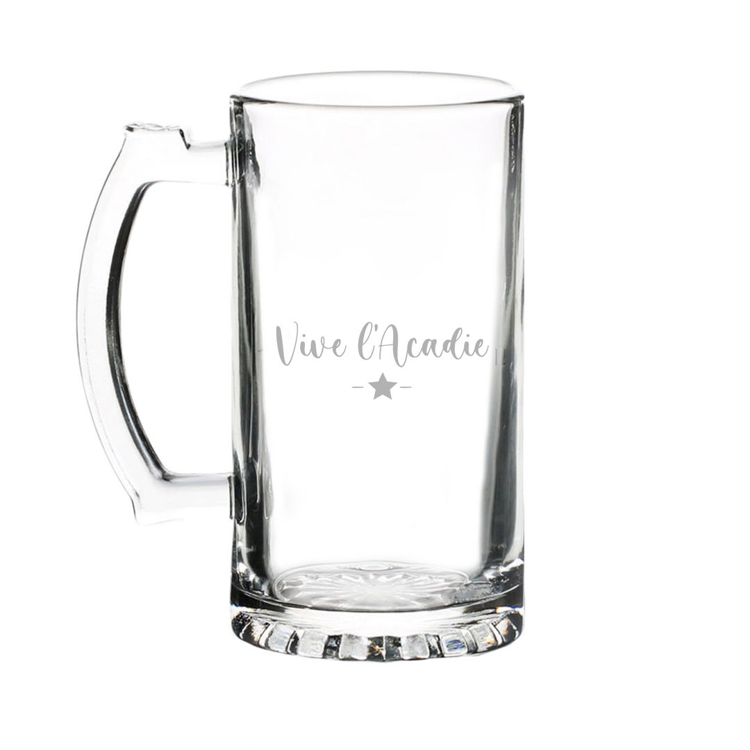 Verre gravé - Vive l'Acadie