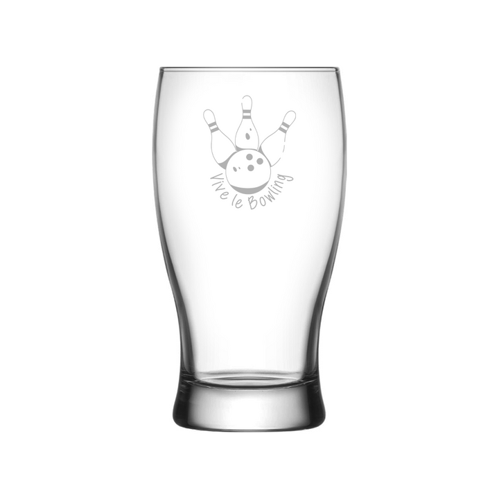 Verre gravé - Vive le bowling