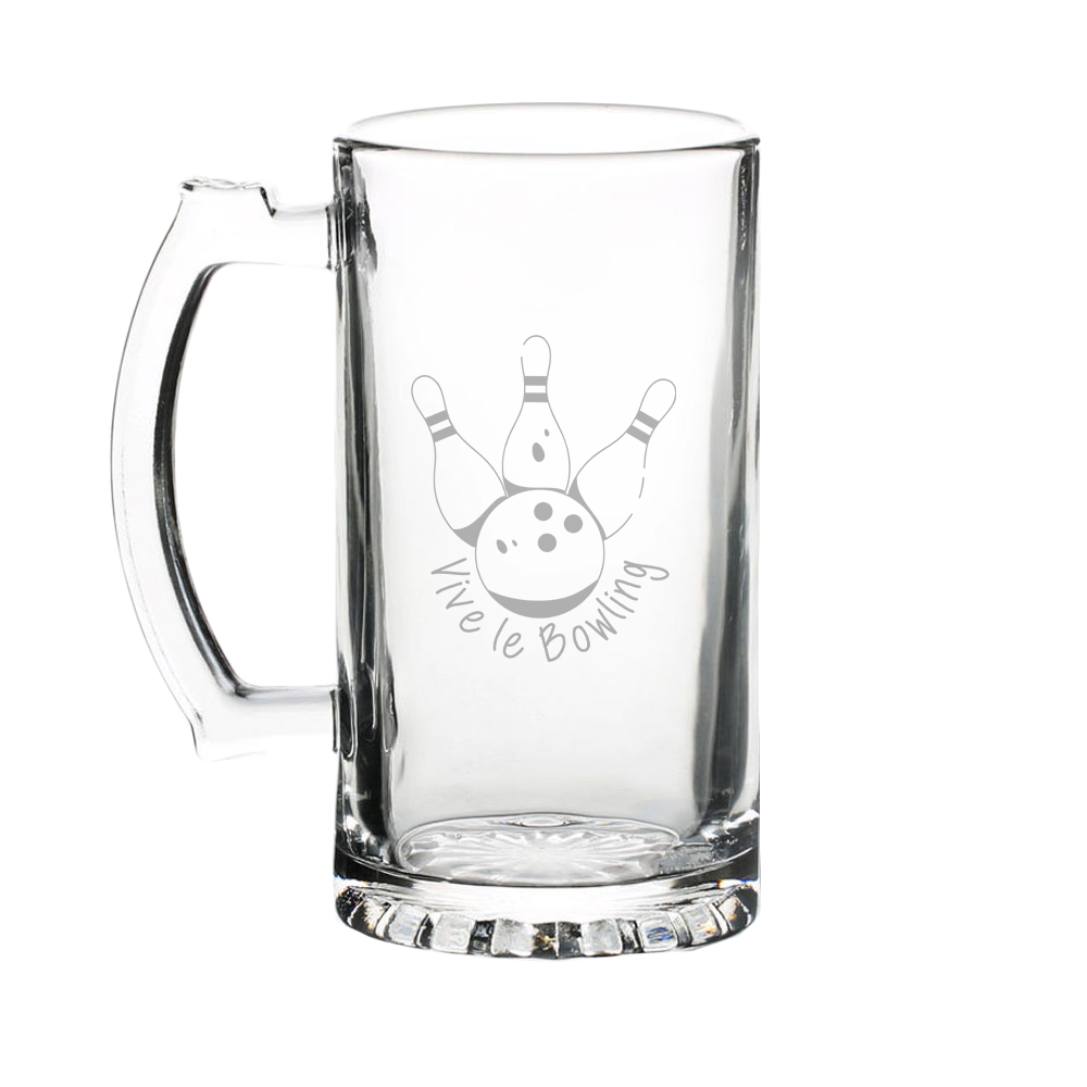 Verre gravé - Vive le bowling