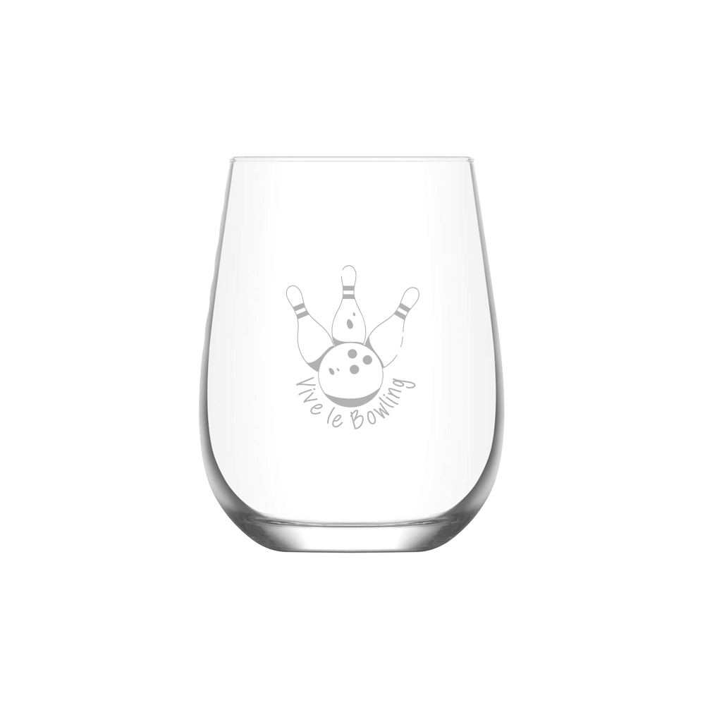 Verre gravé - Vive le bowling