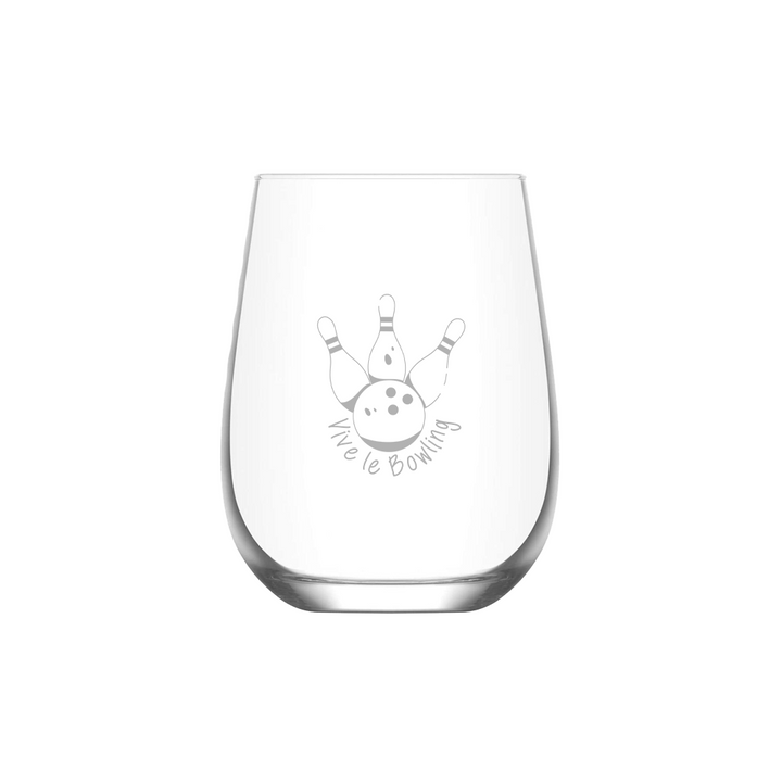Verre gravé - Vive le bowling