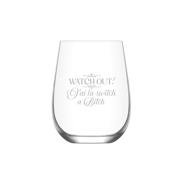 Verre gravé - J'ai la switch a Bitch