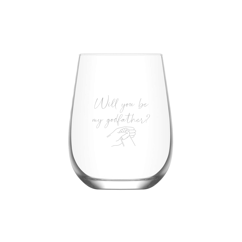 Verre gravé - Will you be my godfather?