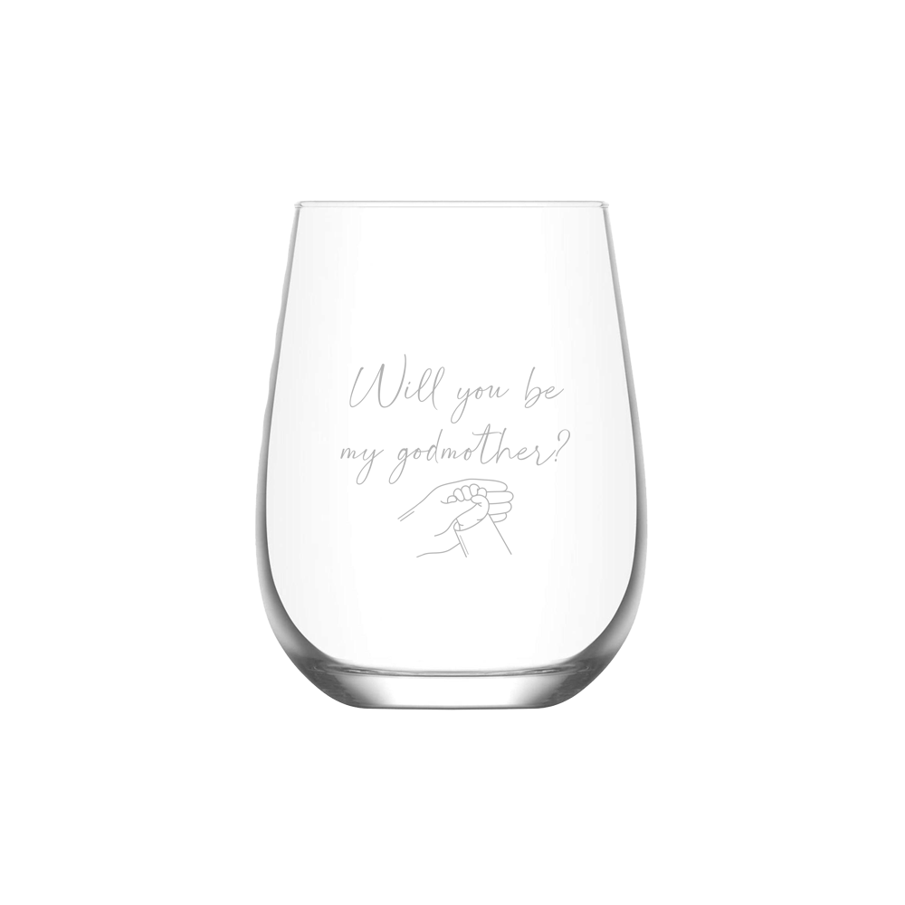 Verre gravé - Will you be my godmother?