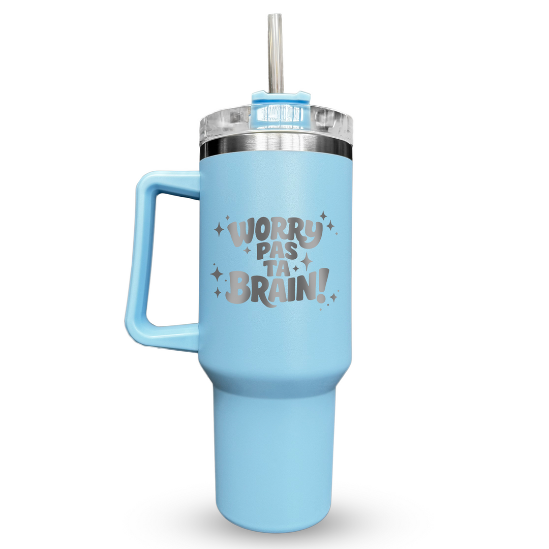 Verre gravé - Worry pas ta brain!