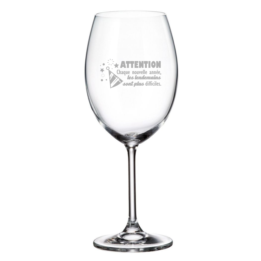 Verre gravé - Attention chaque nouvelle année