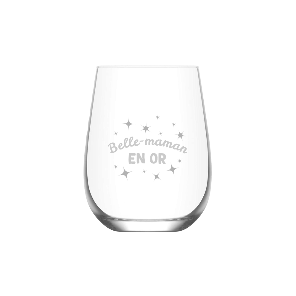 Verre gravé - Belle-maman en OR