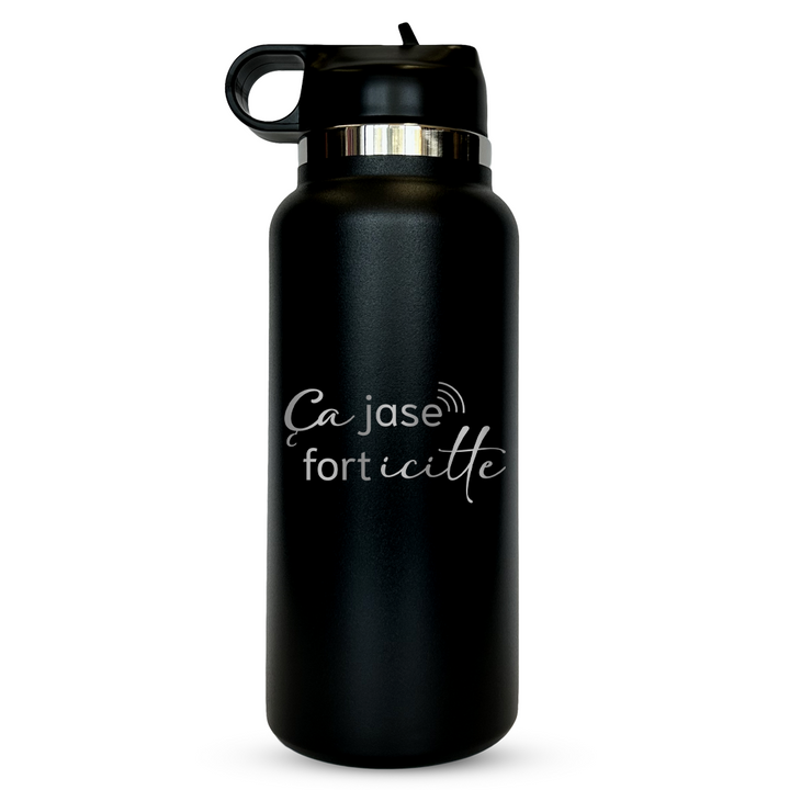 Verre gravé - Ça jase fort icitte