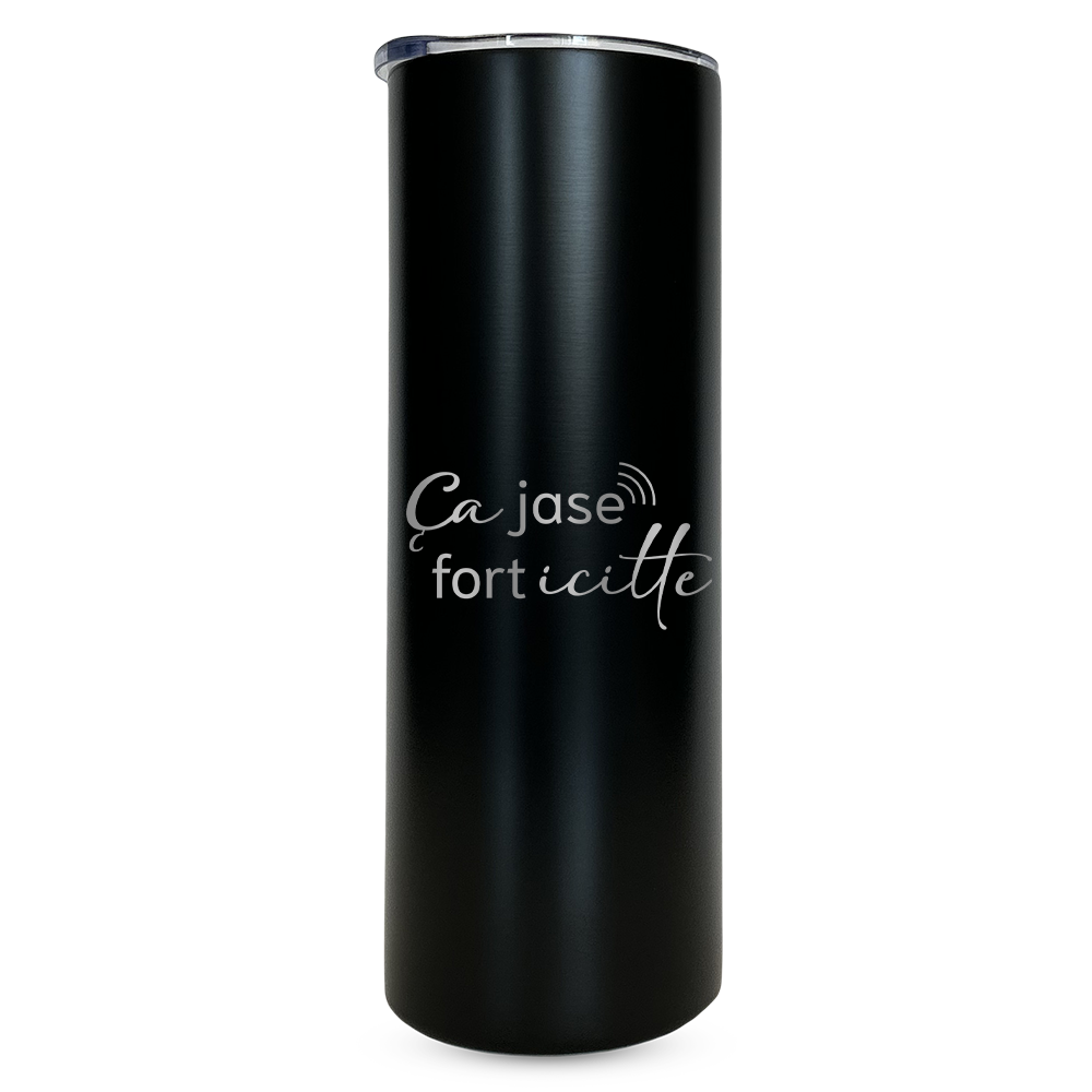 Verre gravé - Ça jase fort icitte