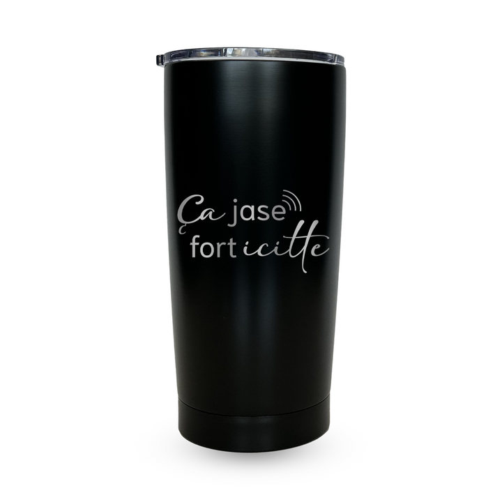 Verre gravé - Ça jase fort icitte