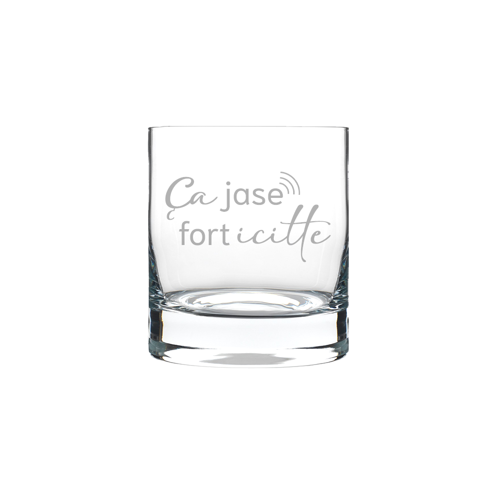 Verre gravé - Ça jase fort icitte