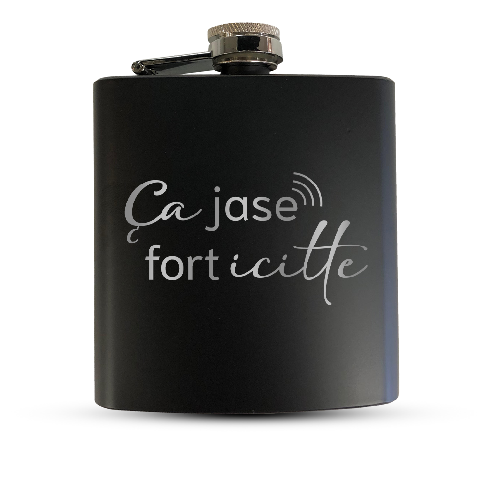 Verre gravé - Ça jase fort icitte