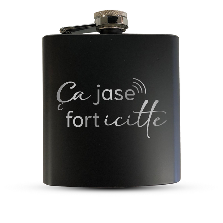 Verre gravé - Ça jase fort icitte