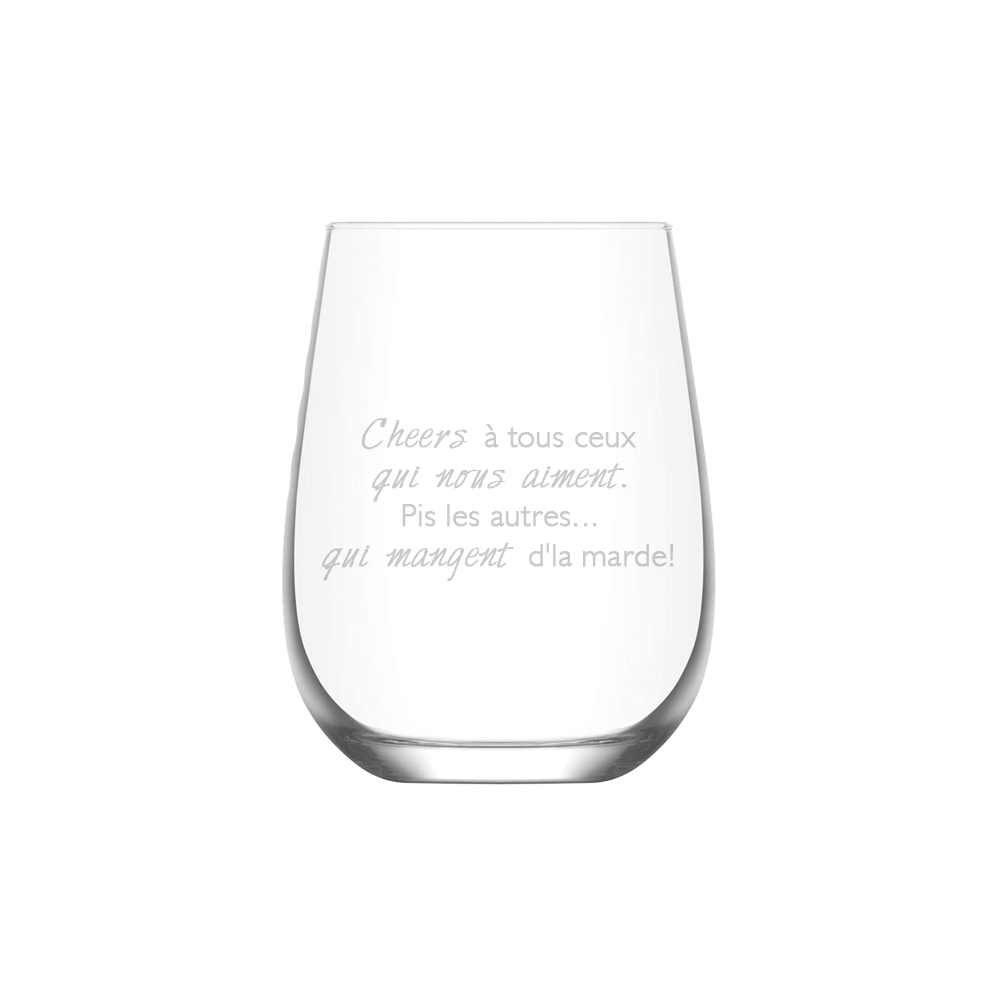 Verre gravé  - Cheers à tous ceux qui nous aiment