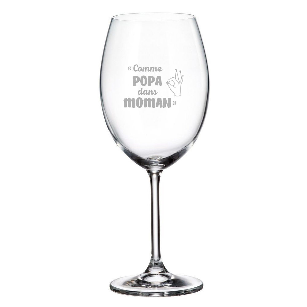 Verre gravé - Comme Popa dans Moman