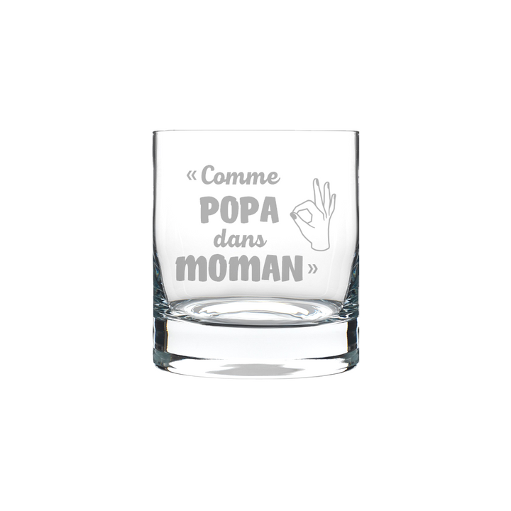 Verre gravé - Comme Popa dans Moman
