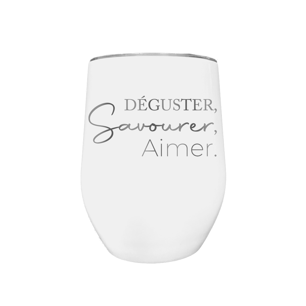Verre gravé - Déguster, Savourer, Aimer