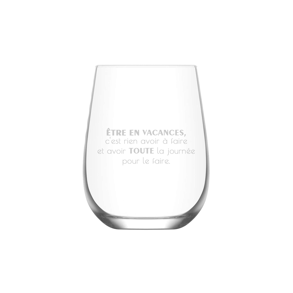 Verre gravé - Être en vacances