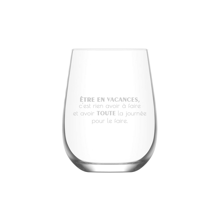 Verre gravé - Être en vacances