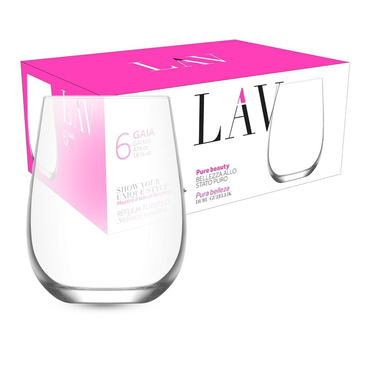 Verre de vin sans pied 460ml (boite 6)