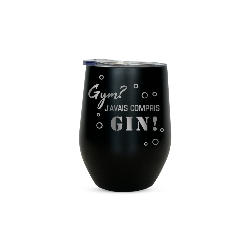 Gravure sur verre de gin tonic avec texte et impression de votre choix
