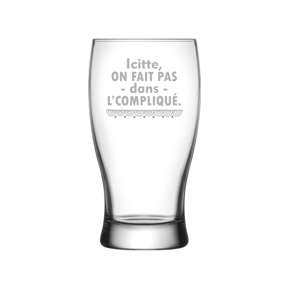 Verre gravé - Icitte, on fait pas dans l'compliqué
