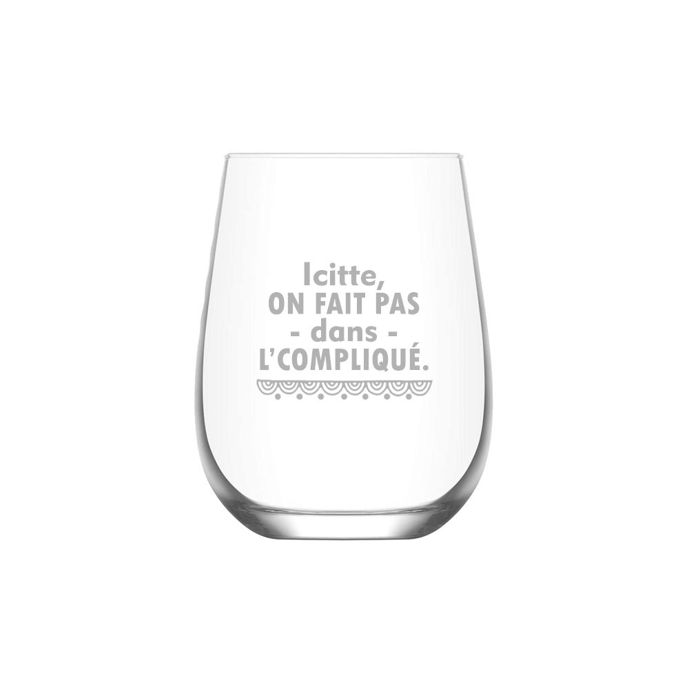 Verre gravé - Icitte, on fait pas dans l'compliqué