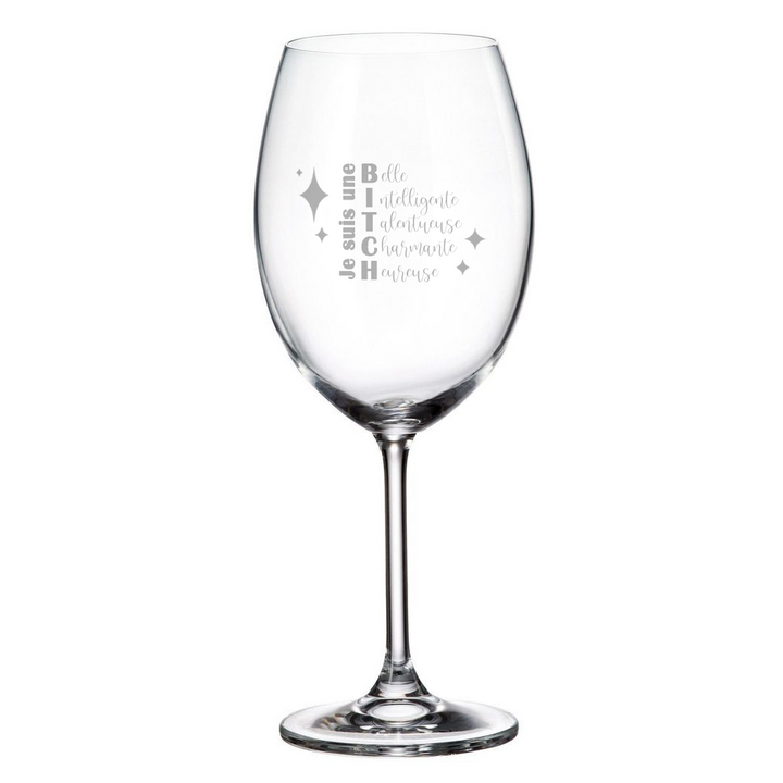 Verre gravé - Je suis une BITCH