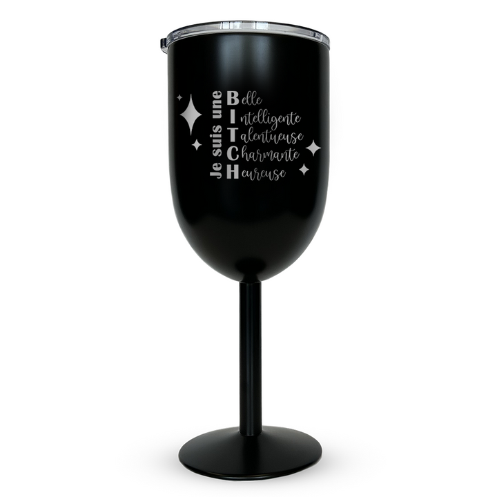 Verre gravé - Je suis une BITCH