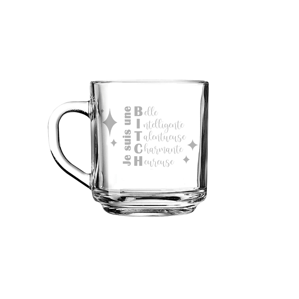 Verre gravé - Je suis une BITCH