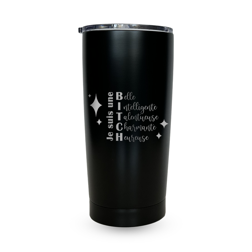 Verre gravé - Je suis une BITCH