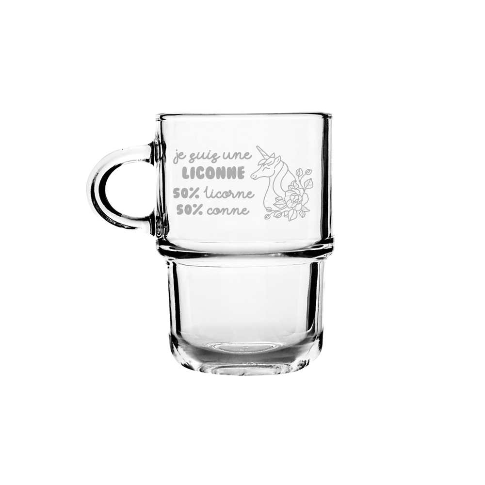 Verre gravé - Je suis une liconne