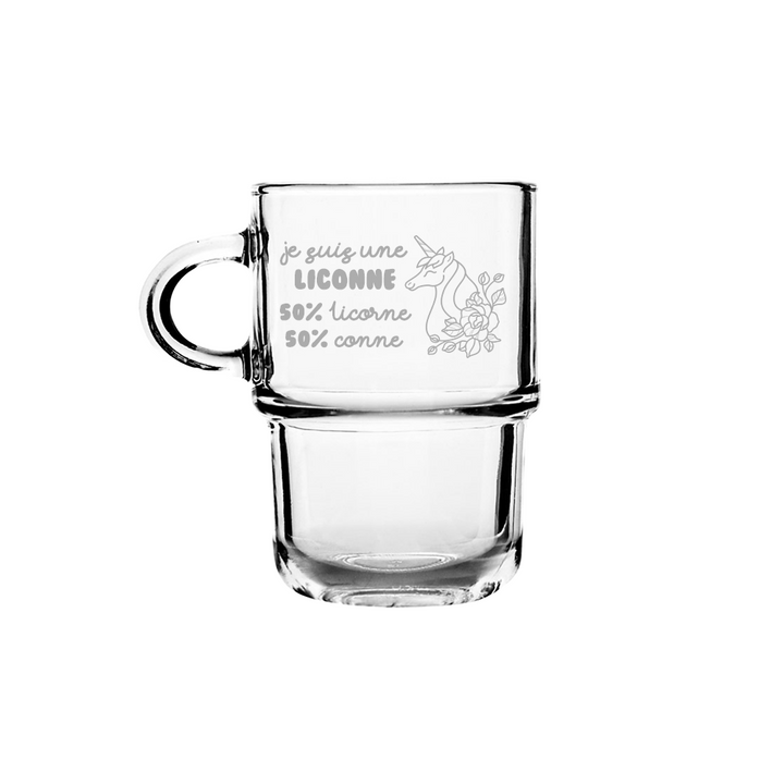 Verre gravé - Je suis une liconne
