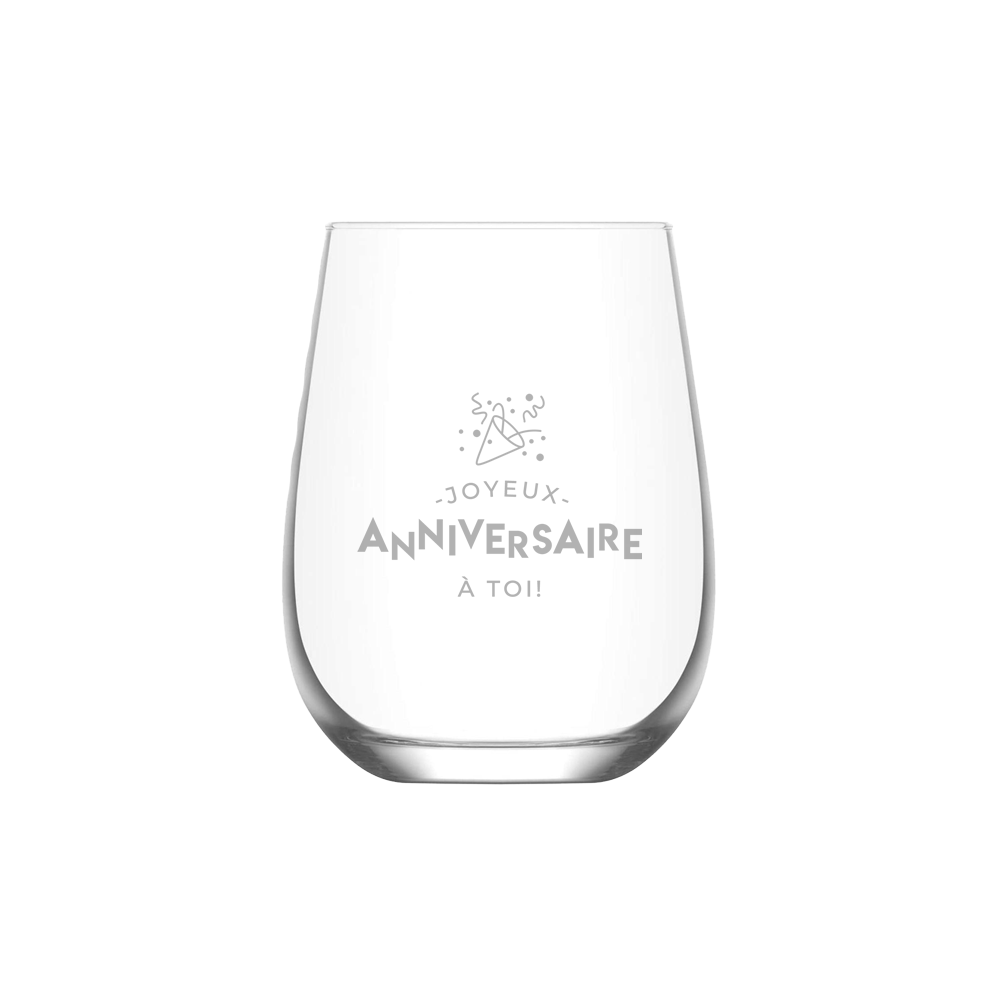 Verre gravé - Joyeux anniversaire à toi!