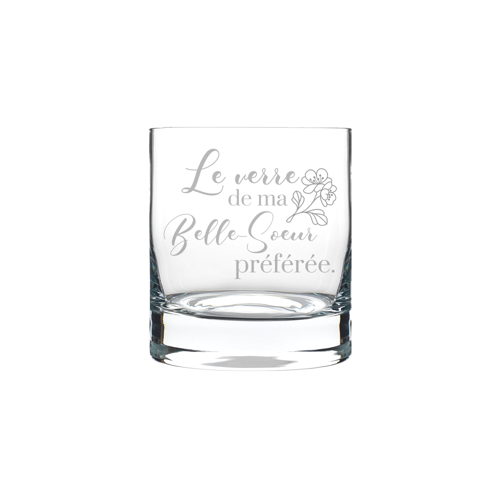 Verre gravé - Le verre de ma belle-sœur préférée