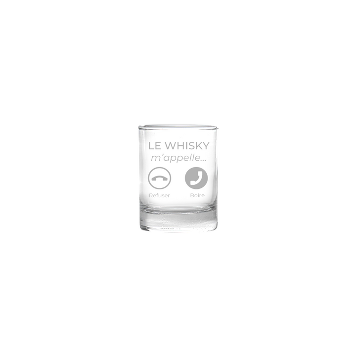 Verre old fashioned gravé - Le whisky m'appelle
