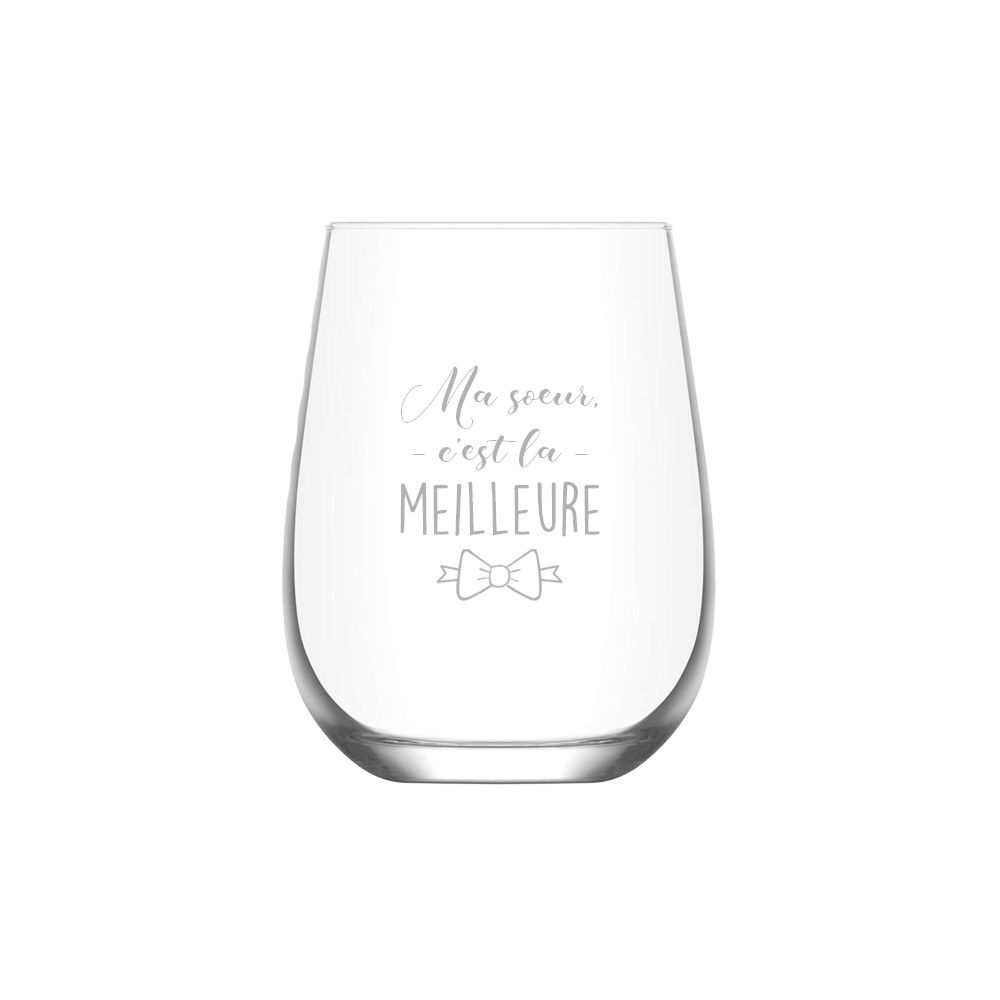 Verre gravé - Ma soeur c'est la meilleure