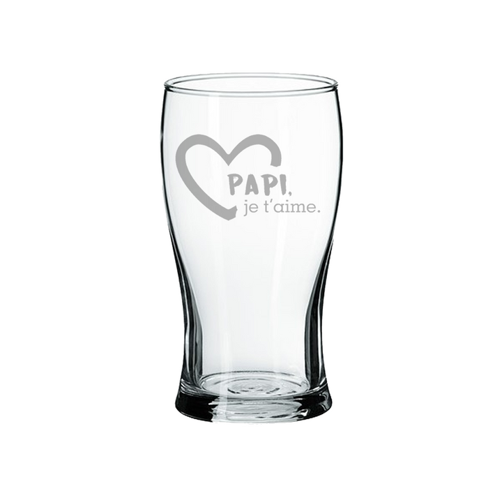Verre gravé - Papi, je t'aime