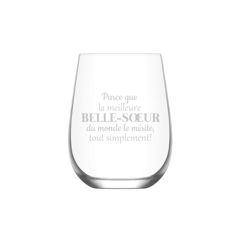Verre gravé - Parce que la meilleure Belle-soeur