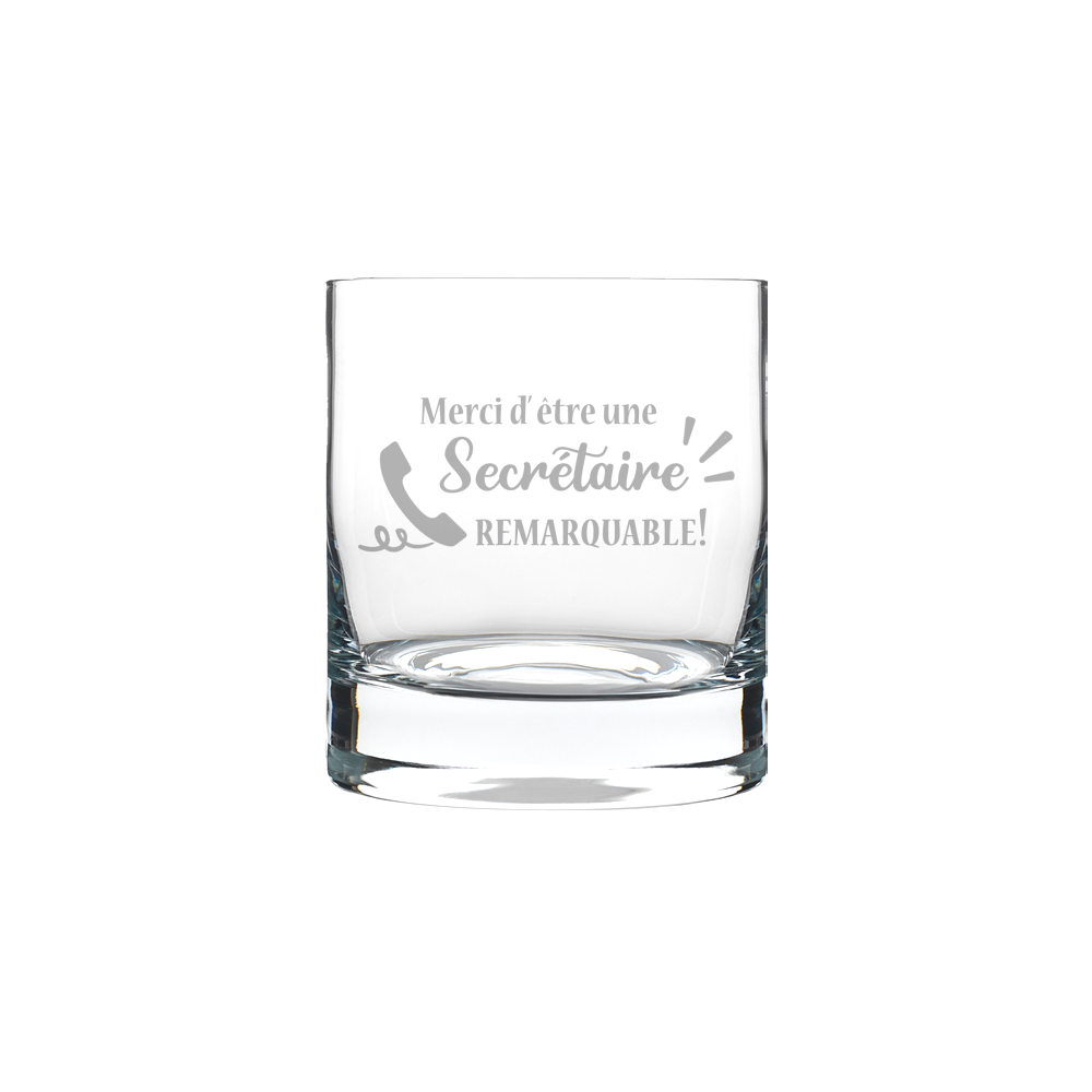 Verre gravé - Merci d'être une secrétaire remarquable!