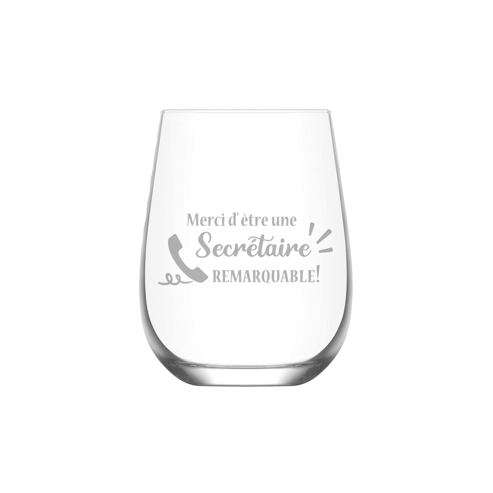 Verre gravé - Merci d'être une secrétaire remarquable!