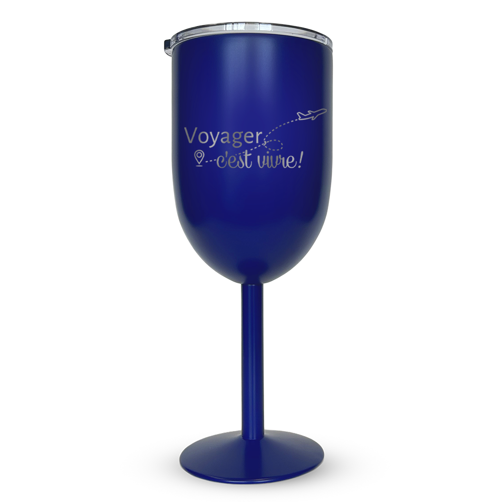 Verre gravé - Voyager, c'est vivre