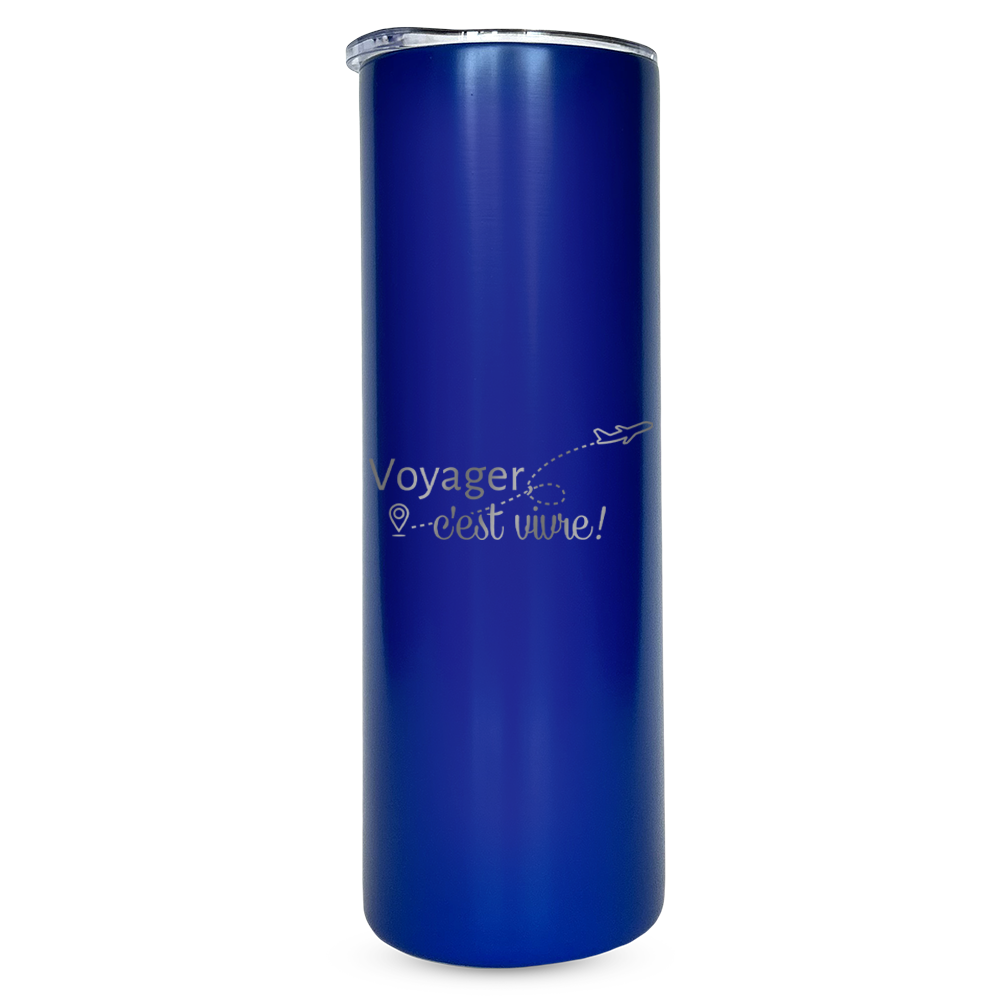 Verre gravé - Voyager, c'est vivre