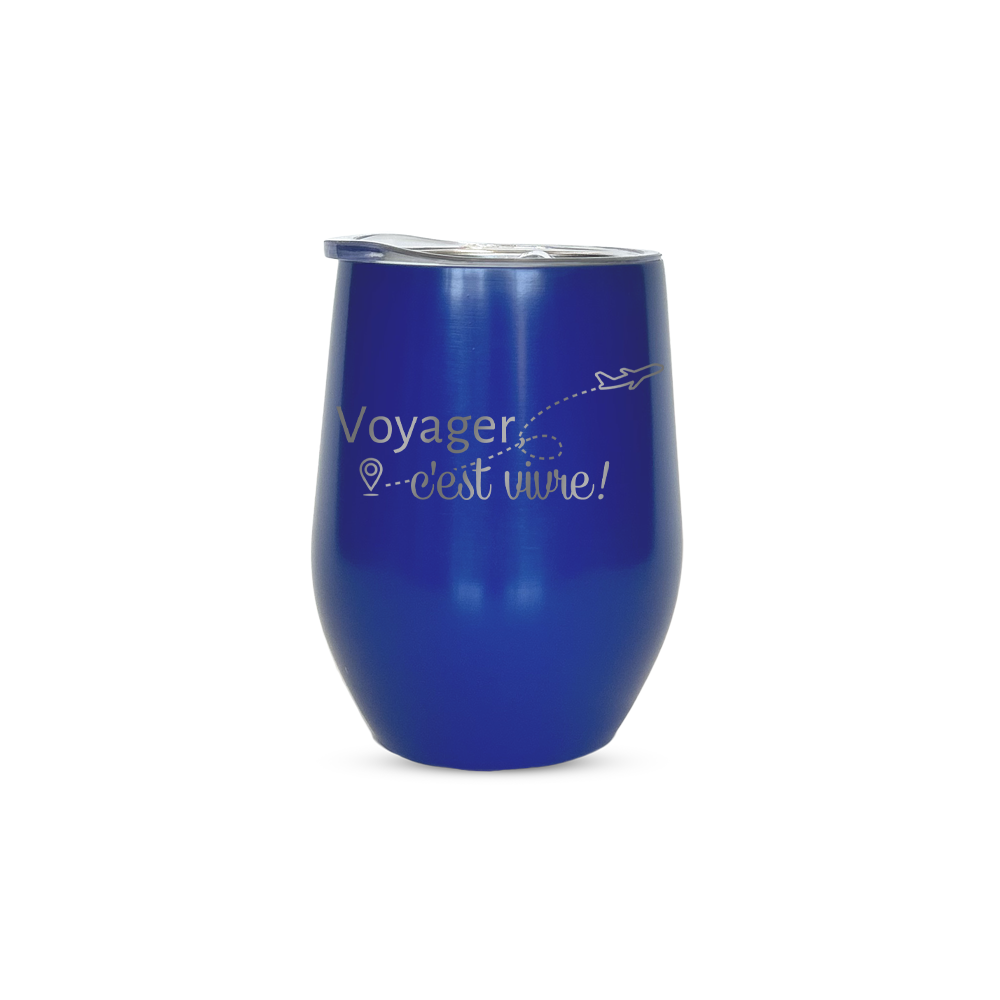 Verre gravé - Voyager, c'est vivre
